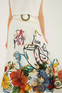 Farm Rio - Tropi Embroidered Linen Skirt