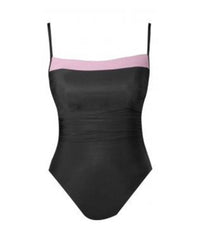 Miraclesuit Kara Underwire One Piece Swimsuit in coral colorblock - women's swimwear - detail view