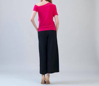 Clara Sunwoo - Angular Drape Neck Off Shoulder Top