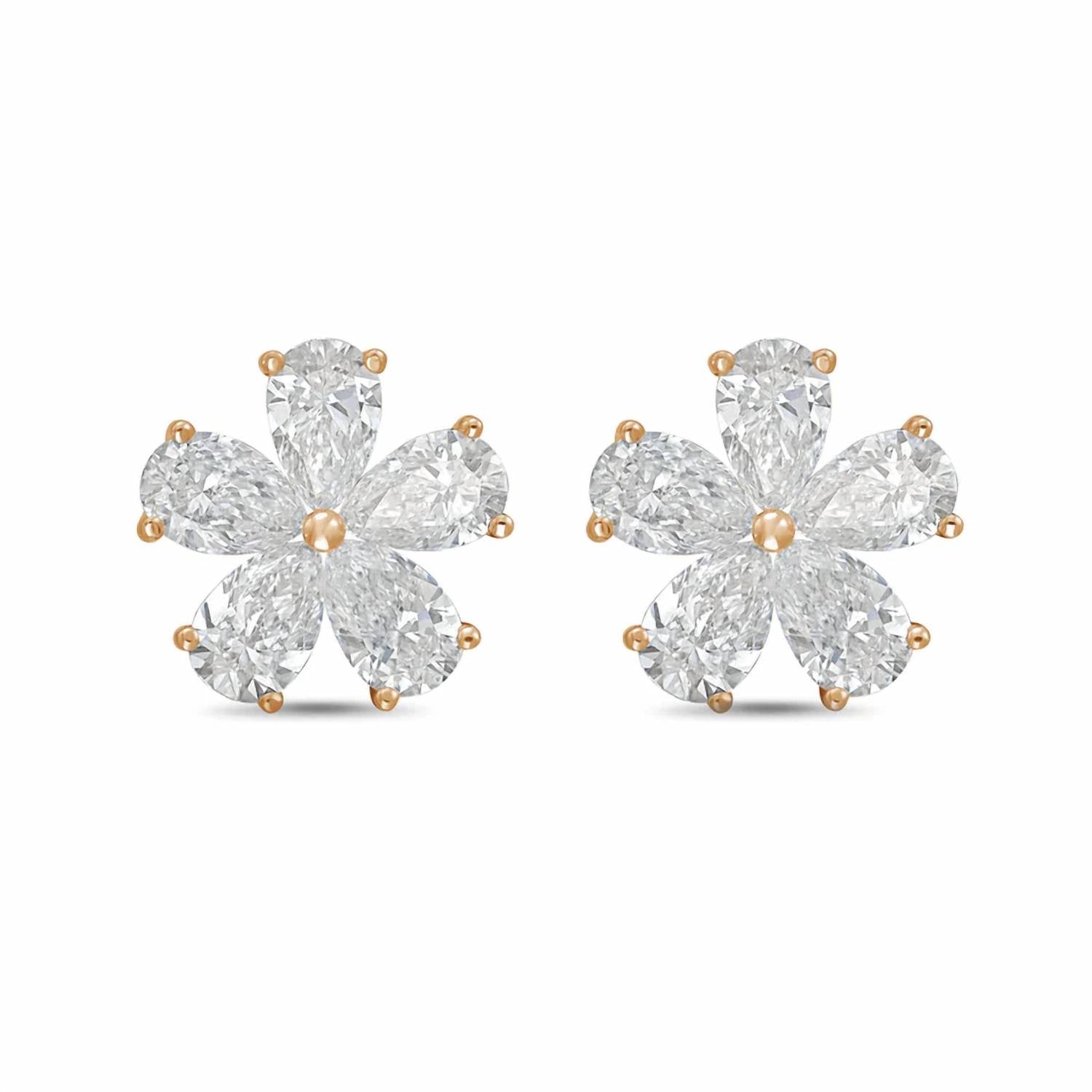Diana M Jewels - Women's Pear Lab-Grown Diamond Stud Earrings (2.00 Ct TCW) - Classic