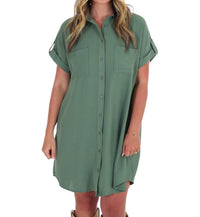 She + Sky - All the Reason Button Up Shirt Dress