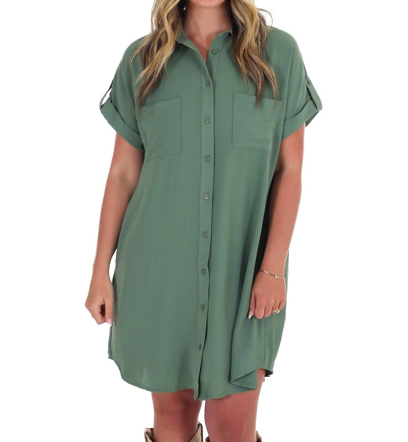 She + Sky - All the Reason Button Up Shirt Dress