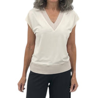 Iris Setlakwe - Women's Matte Jersey Rib V-neck Top
