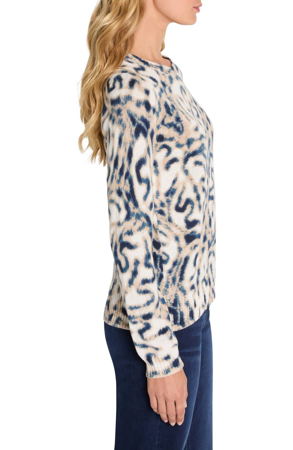 Nic + Zoe - Supersoft Blurry Leaf Print Sweater