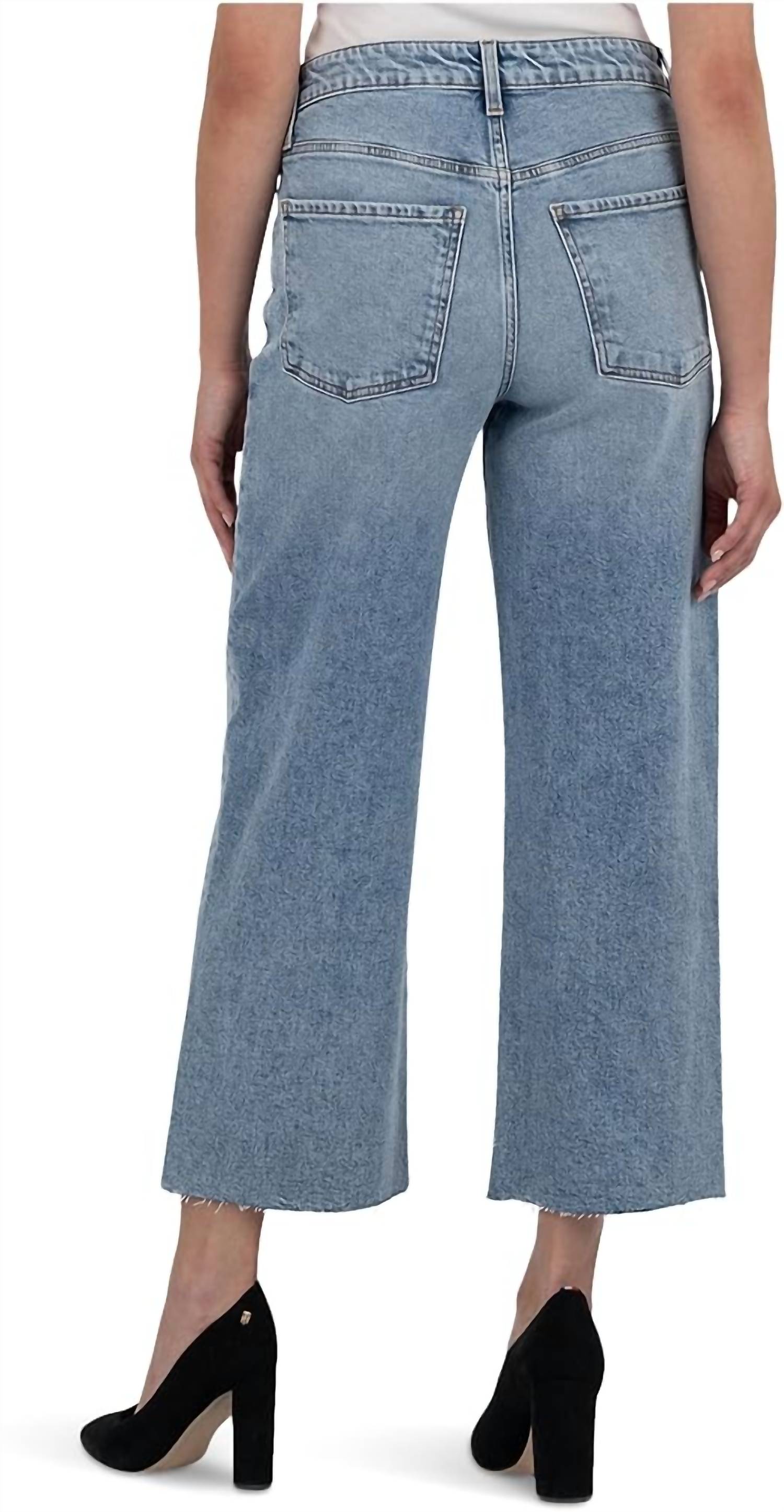 Kut From The Kloth - Gwen High Rise Wide Leg Slouchy Raw Hem Jeans