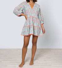 Juliet Dunn - V-neck Tiered Mini Dress
