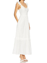 Cleobella Nica Maxi Dress in ivory - women's dress - detail view