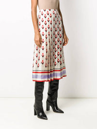 Valentino - Pleated Graphic Print Skirt