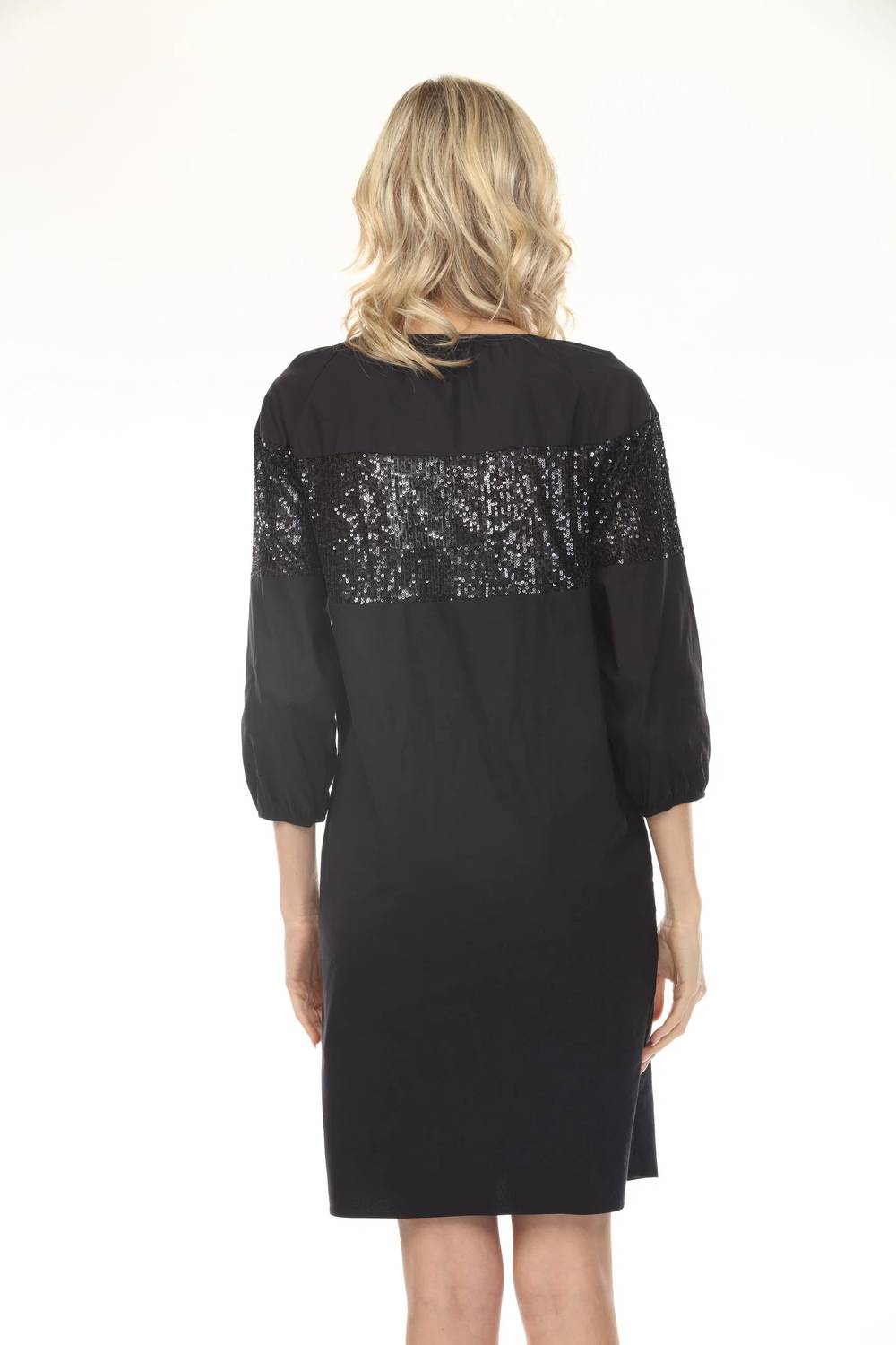 Joseph Ribkoff - Sequined Puff Sleeve Shift Dress