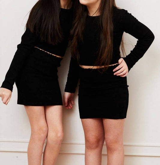 Theme - Sloane Long Sleeve Heart Cut Out Ribbed Top