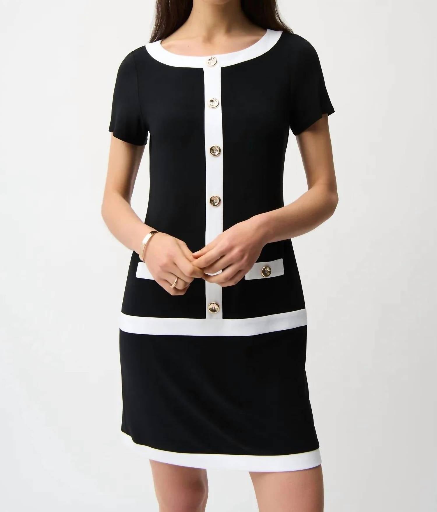 Joseph Ribkoff - Color Block Mini Sheath Dress