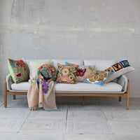 Creative Co-Op - Tufted & Embroidered Butterfly & Insect Woven Thow Pillow