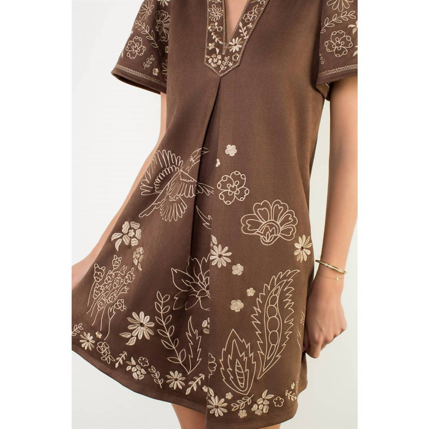 Thml - Short Sleeve Embroidered Detail Dress