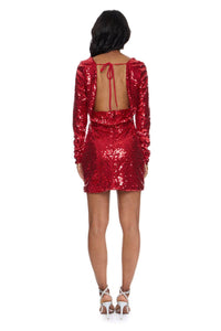 DELUC Olea Dress in red - women's dress - alternate view
