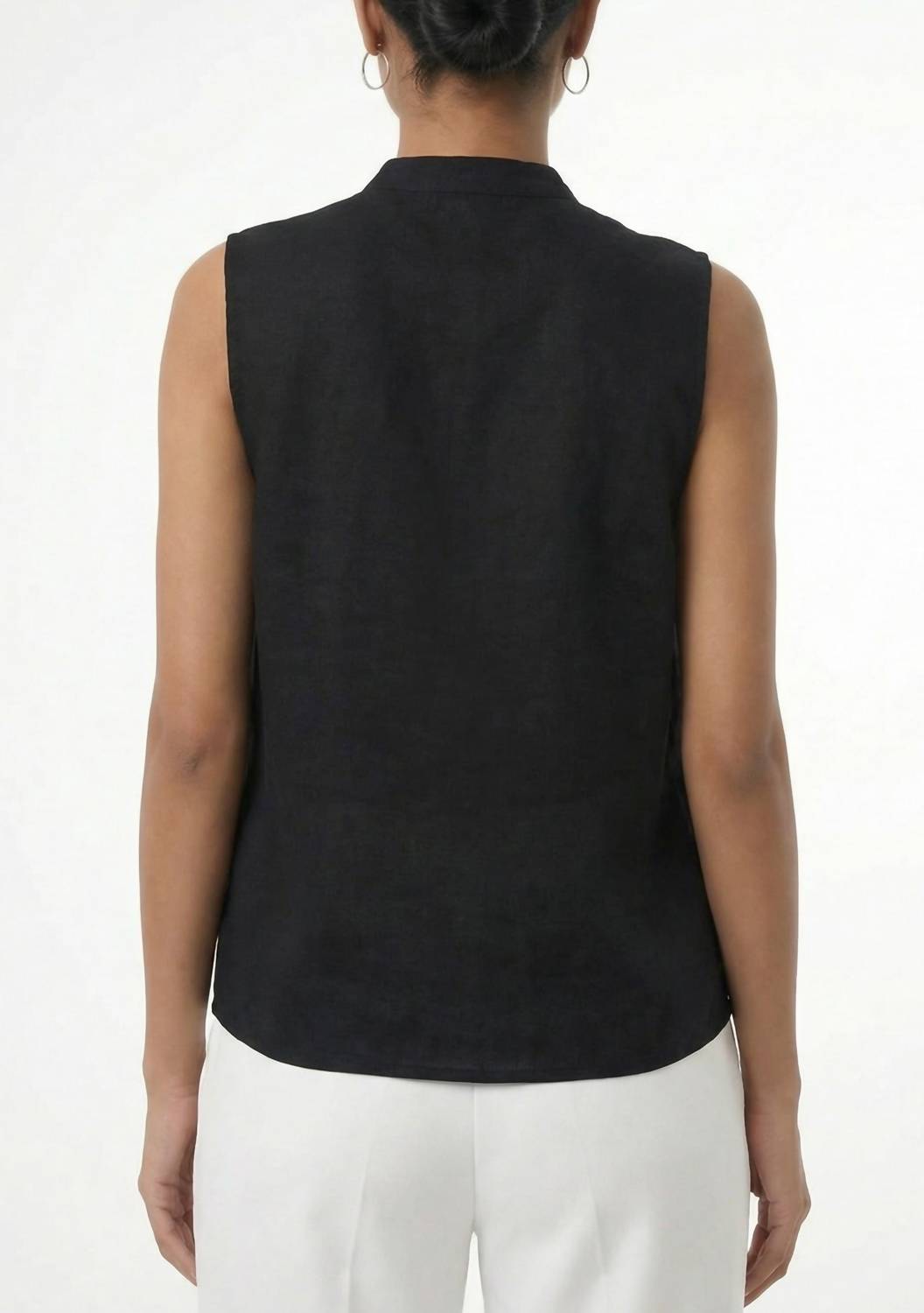 Area Stars - Women's Sleeveless Ruffle Linen Top