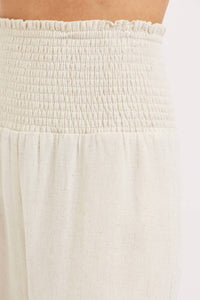 Sweet Lovely By Jen - Smock Waist Lined Blend Wide Leg High Rise Pants