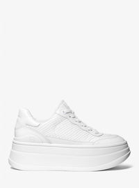 Michael Kors - Women's Hayes Snake Embossed Leather Platform Sneaker