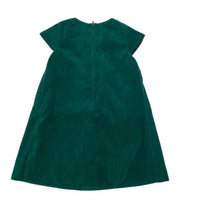 Florence Eiseman Girls' Velvet Pleat And Satin Bow Dress in green - kids' dress - detail view