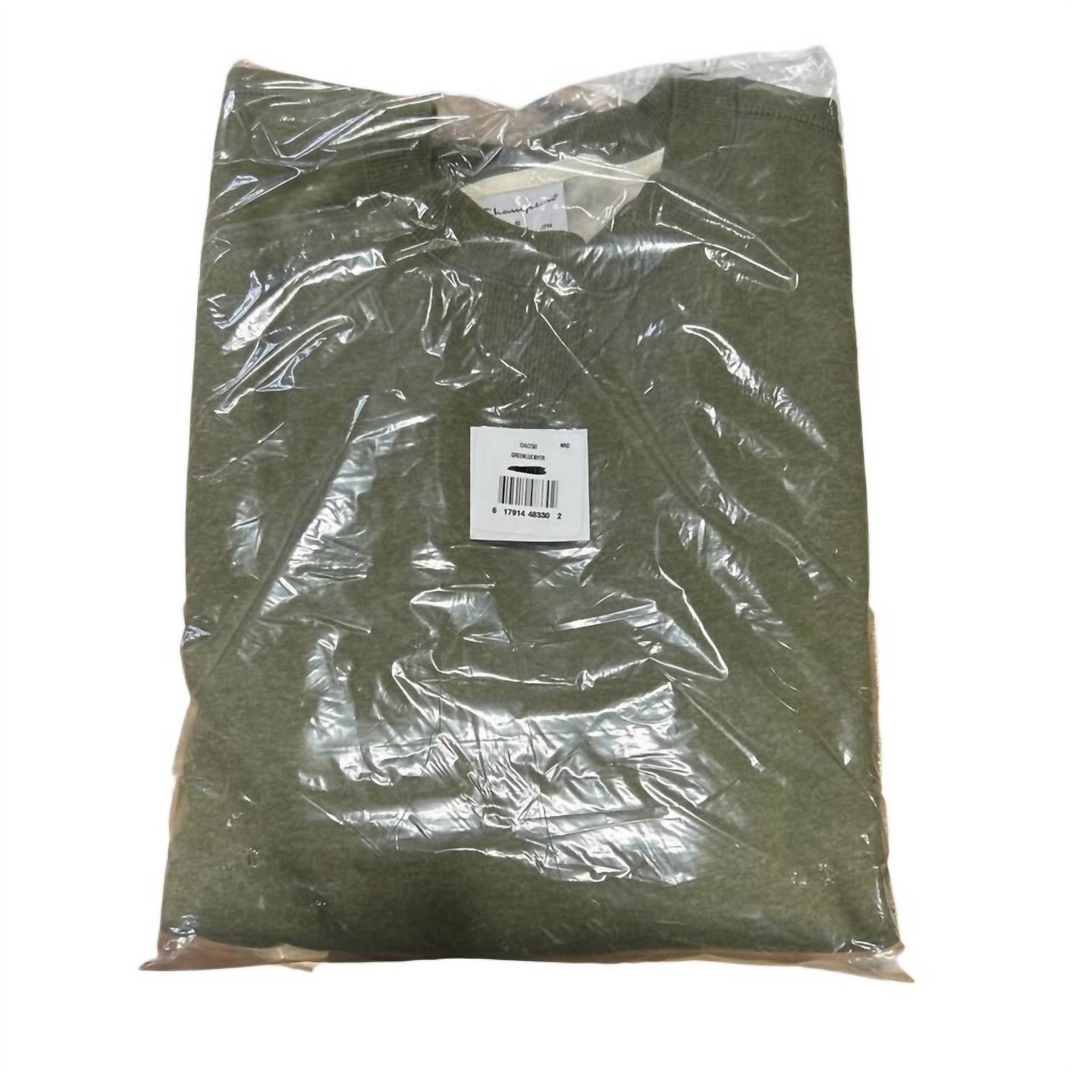 Champion Sueded Fleece Pullover Crew Neck Sweatshirt in army green - men's shirt - alternate view