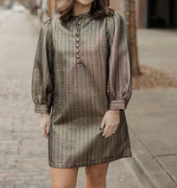 Sincerely Ours Party Jacquard Mini Dress in maeve gold - women's dress