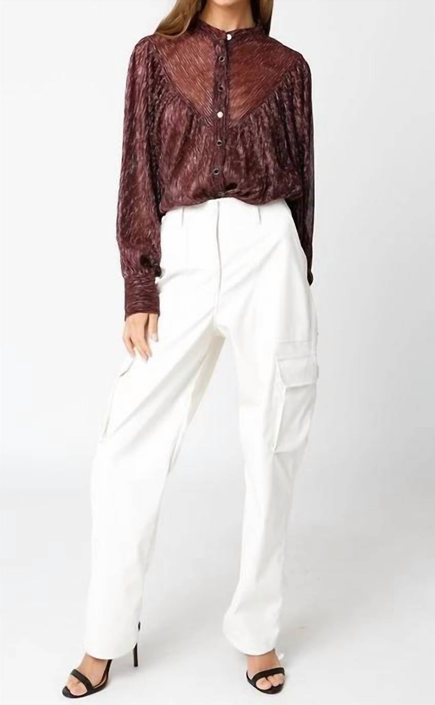 Olivaceous - Selene Metallic Blouse