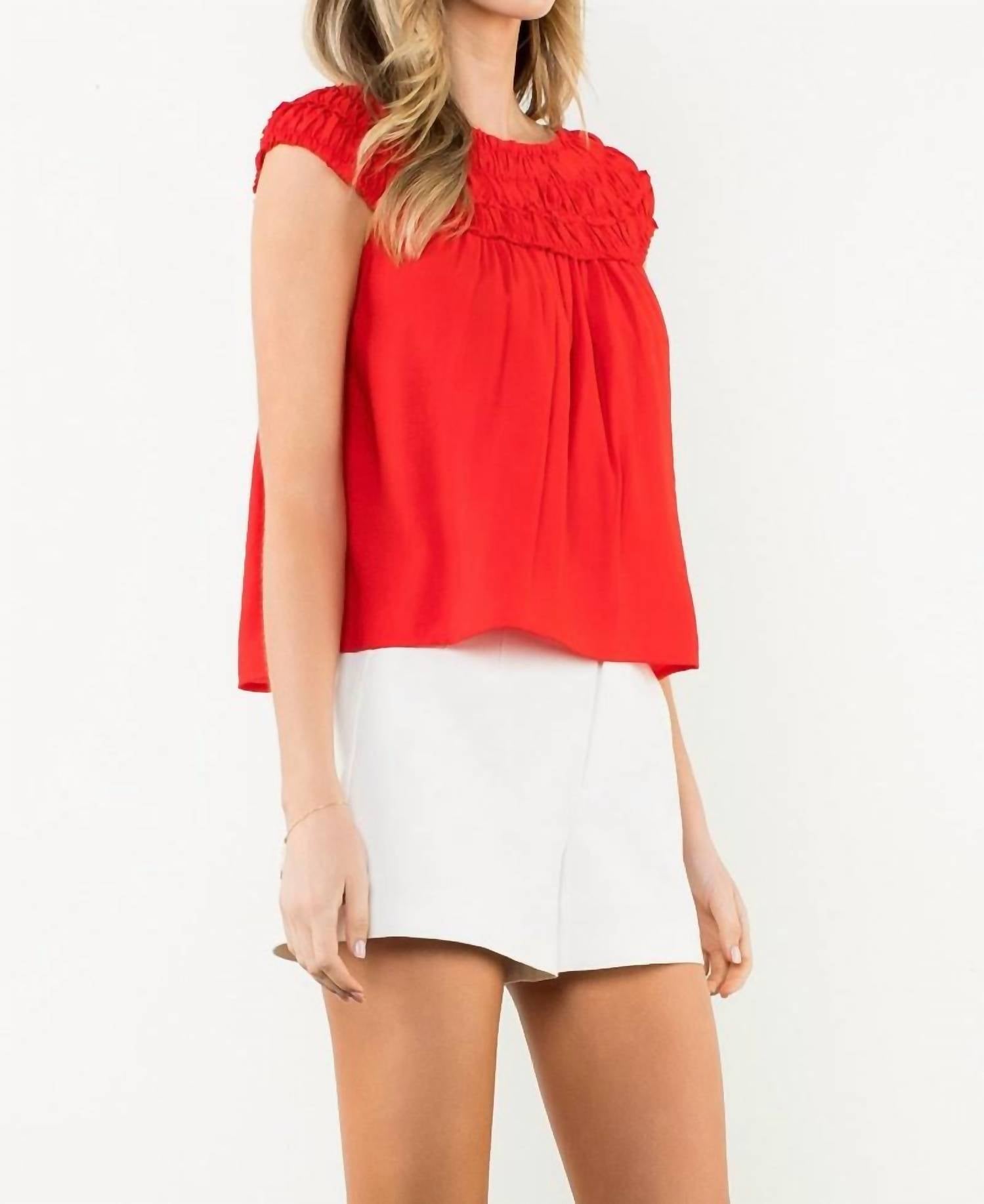 Thml - Love Shirred Round Neck Top