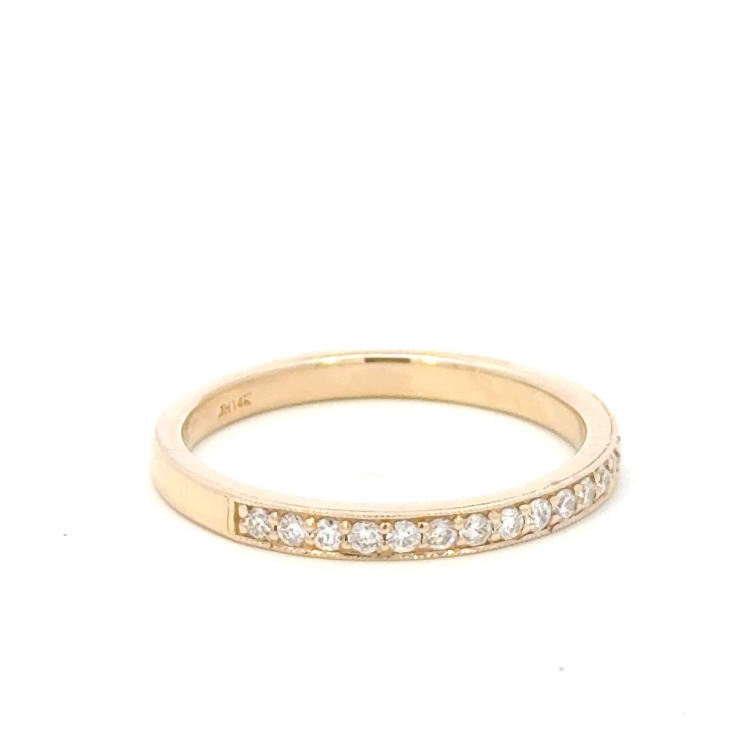 Aamiaa - 0.22 Carat Natural Diamond Channel Set Band Ring - Size 6.5