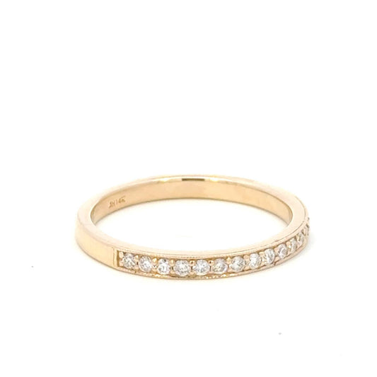 Aamiaa - 0.22 Carat Natural Diamond Channel Set Band Ring - Size 6.5