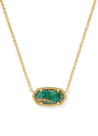 Kendra Scott - Women's Elisa Gold Veined Malachite Necklace