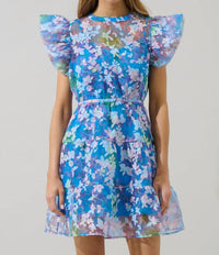 SUGARLIPS Eleni Dress in cobalt multi - women's dress