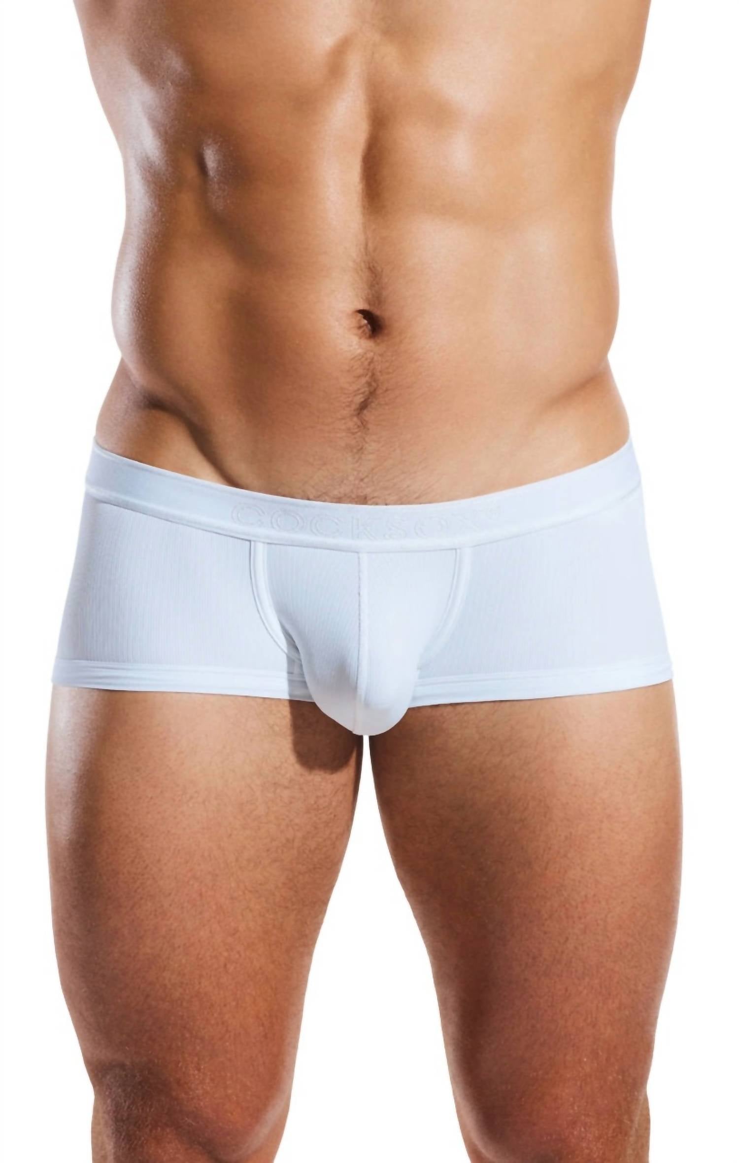 Cocksox Men's Contour Pouch Trunk in bianco - men's item - detail view