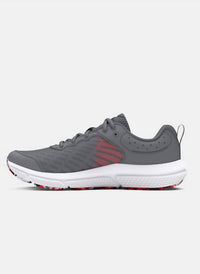UNDER ARMOUR Boy's Assert 10 Running Shoes in halo gray white black - kids' sneaker - alternate view