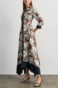 TANYA TAYLOR Selene Dress in acorn multi - women's dress - detail view