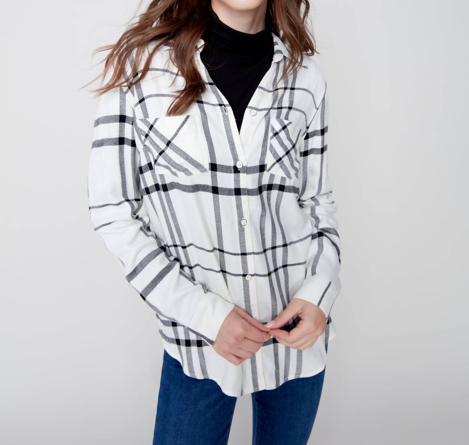 Charlie B - Button Up Plaid Shirt