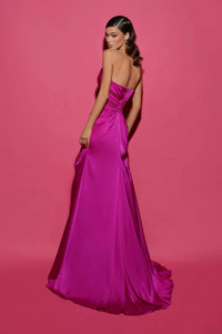 Tarik Ediz - Blake Plunging Sweetheart Neckline And High Slit Gown