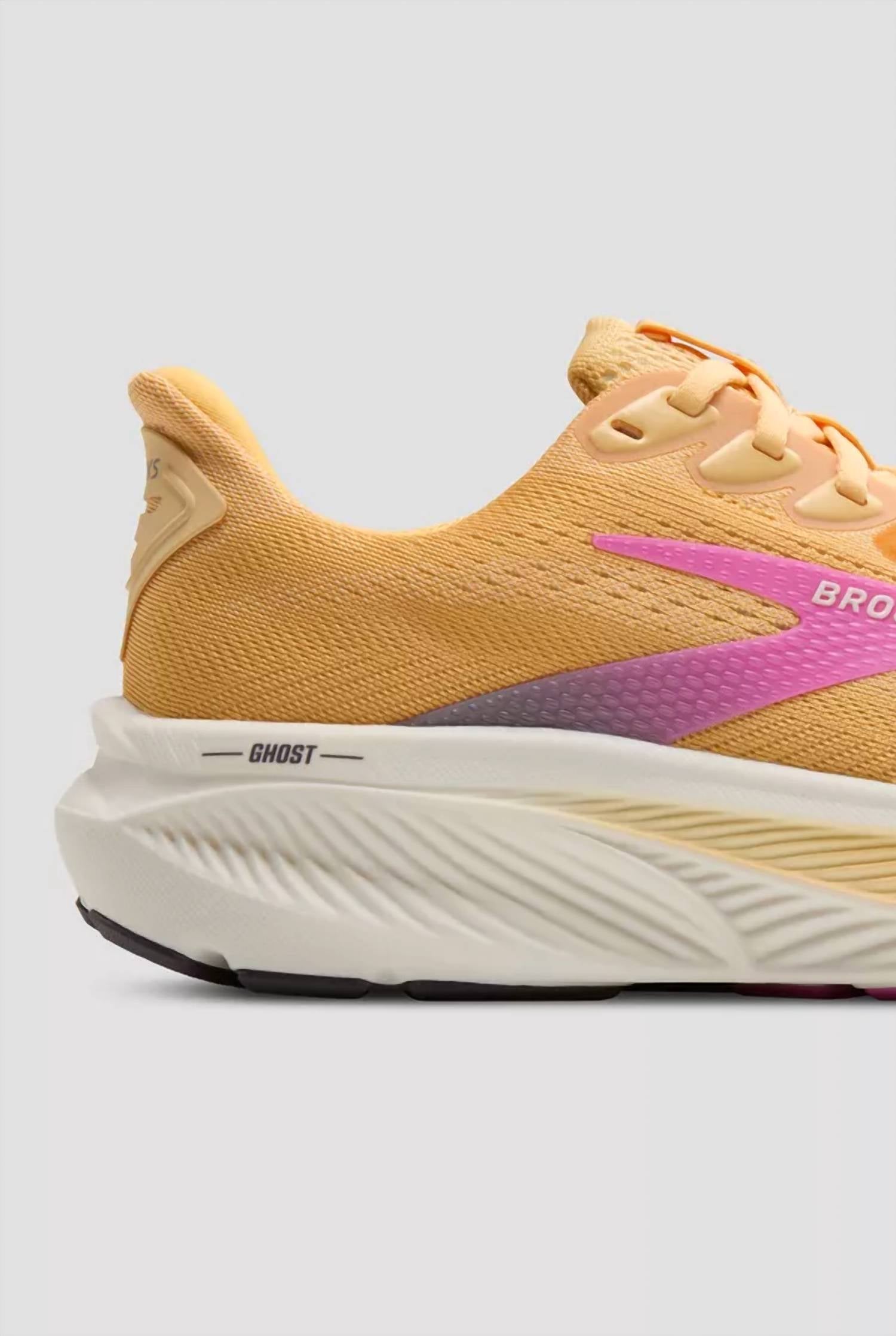 BROOKS Women's Ghost 17 Running Shoe in 810 apricot grey pink - women's shoe - view 4