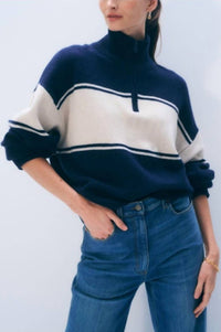 White + Warren - Cashmere Wool Quarter Zip Top