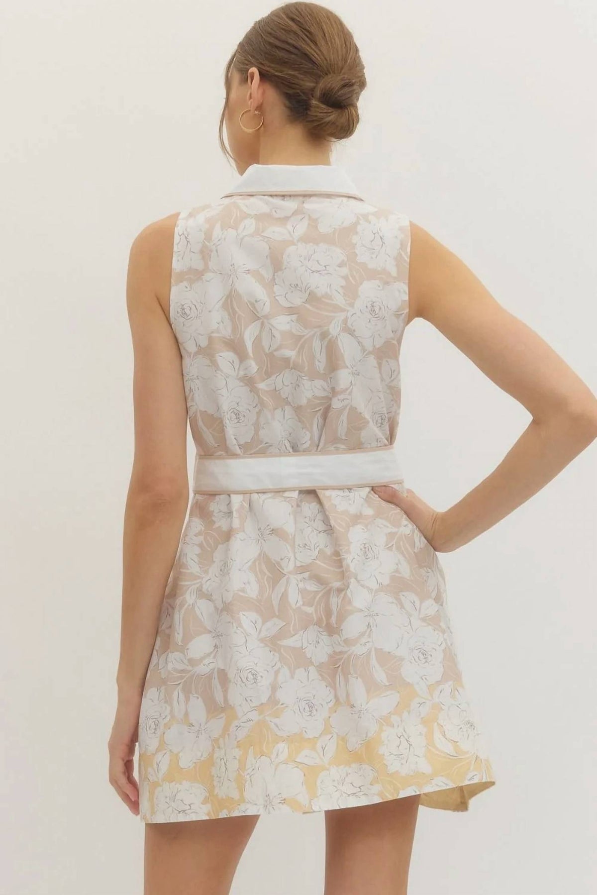 Entro - Latte Floral Dress