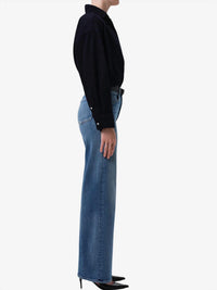 Citizens of Humanity Lyra Long Wide Leg Jeans in cooper - women's jeans