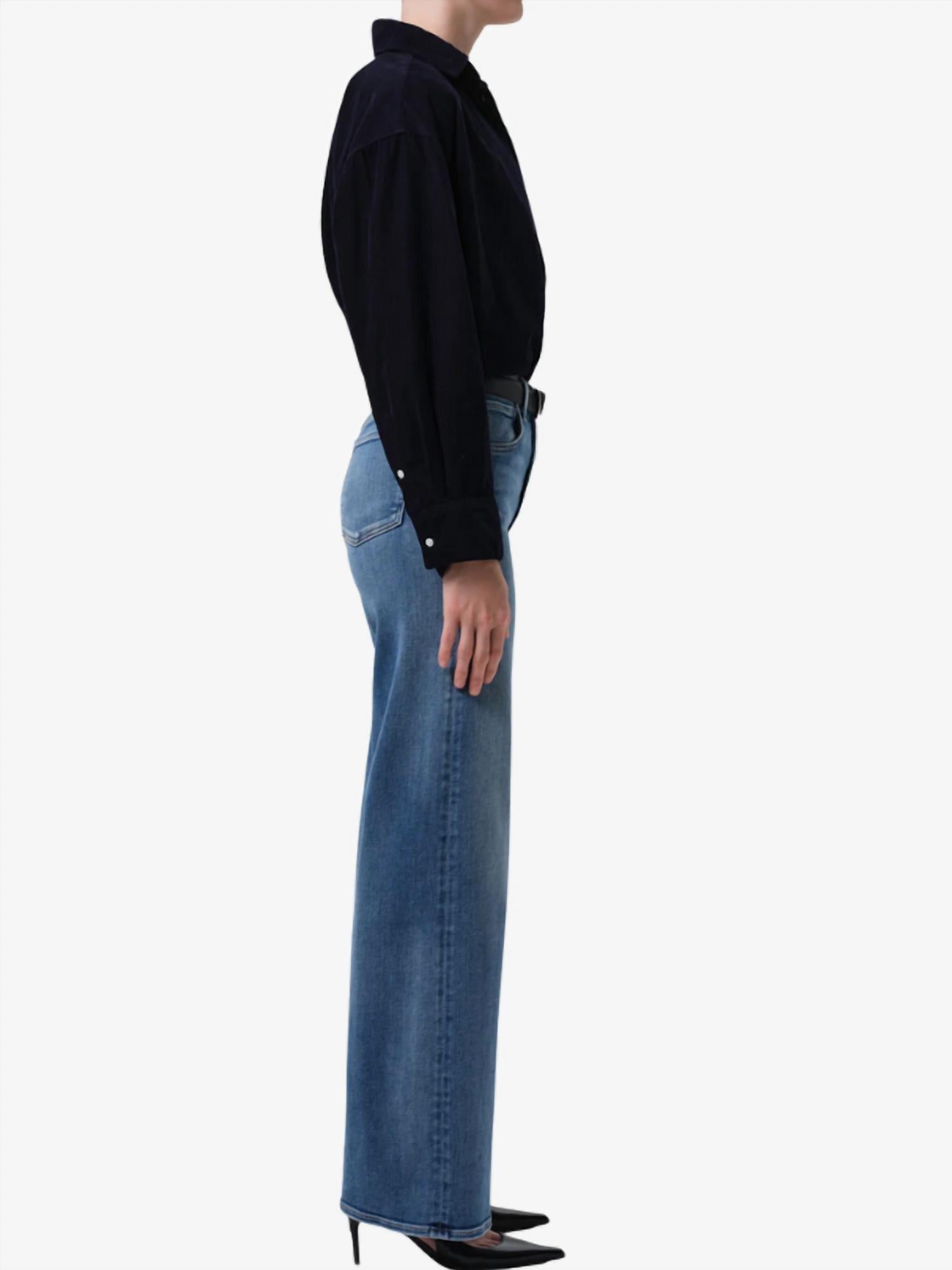Citizens of Humanity Lyra Long Wide Leg Jeans in cooper - women's jeans