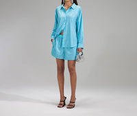 Self-Portrait - Rhinestone Taffeta Oversized Shirt