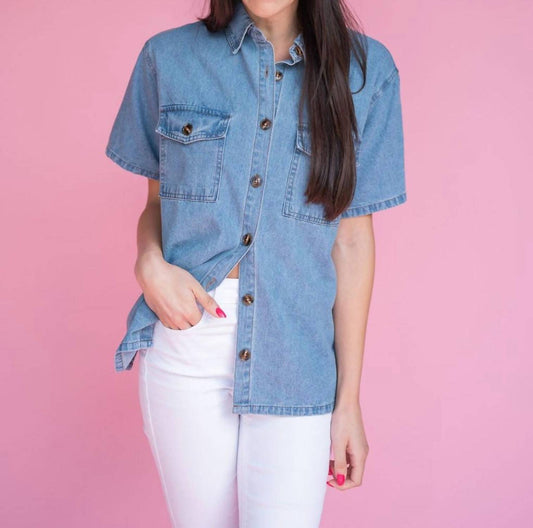 Entro - Button Down Short Sleeve Top