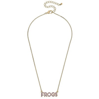 CANVAS Style Women's Horned Frogs Enamel Necklace in purple white - women's jewelry - detail view