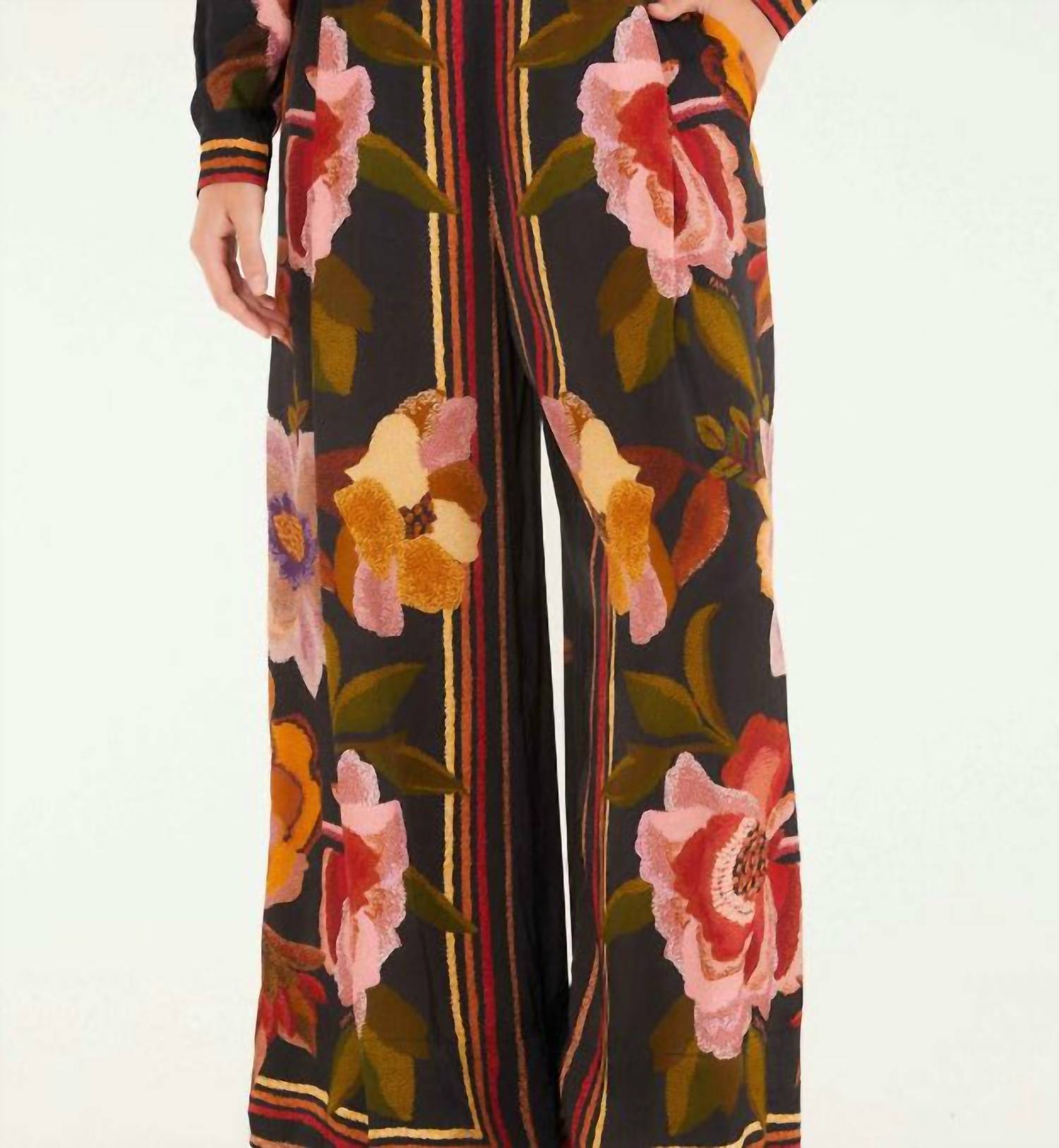 Farm Rio - Chenille Flowers Pants