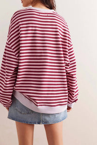 Free People - Classic Striped Oversized Crewneck Sweater