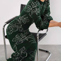 Apricot - Floral Knitted Midi Dress