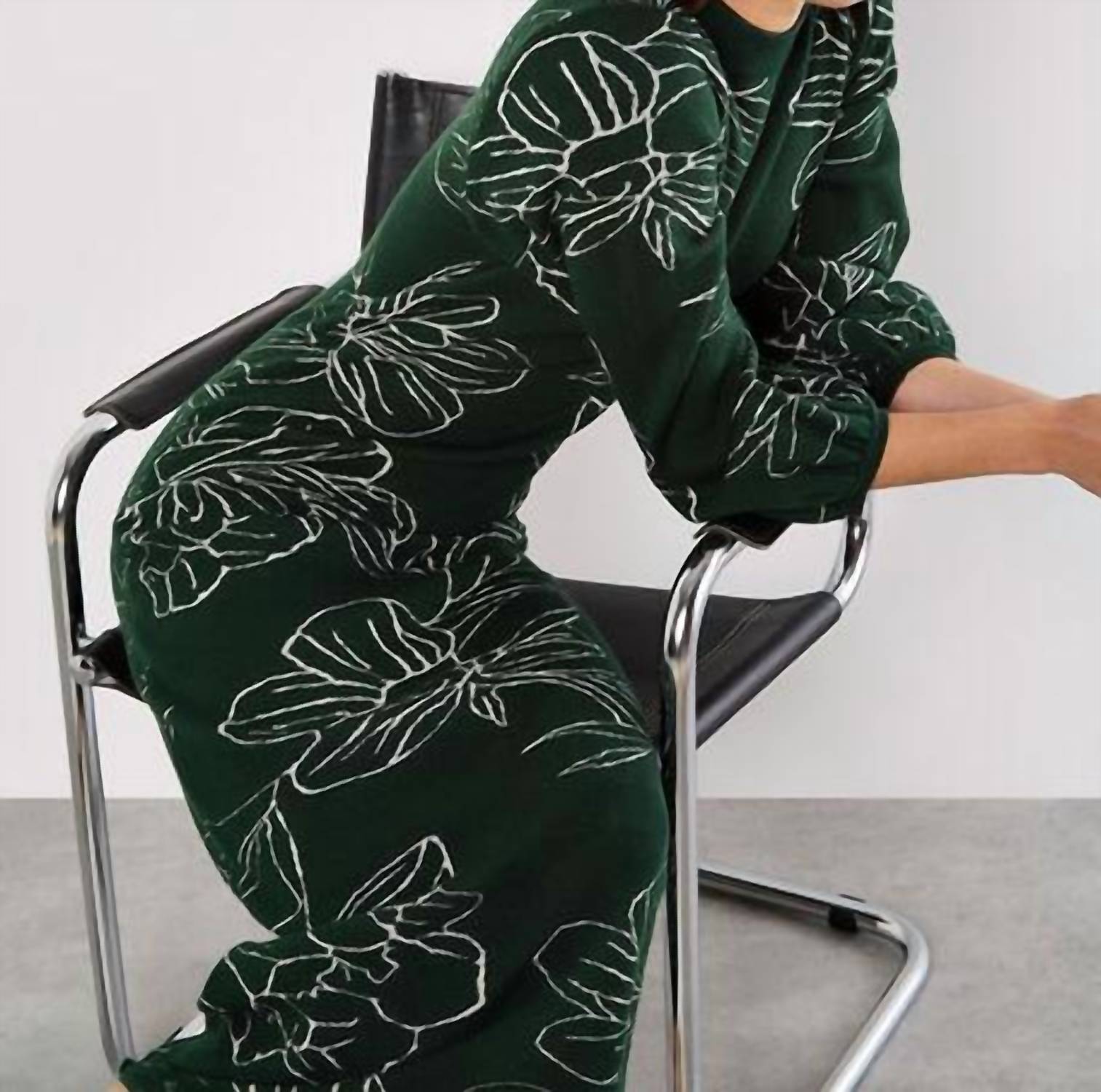 Apricot - Floral Knitted Midi Dress