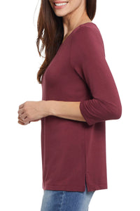 Tribal - Boat Neck 3/4 Sleeve Top