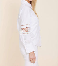 Dolce Cabo - Poplin Open Weave Sleeve Detail Shirt