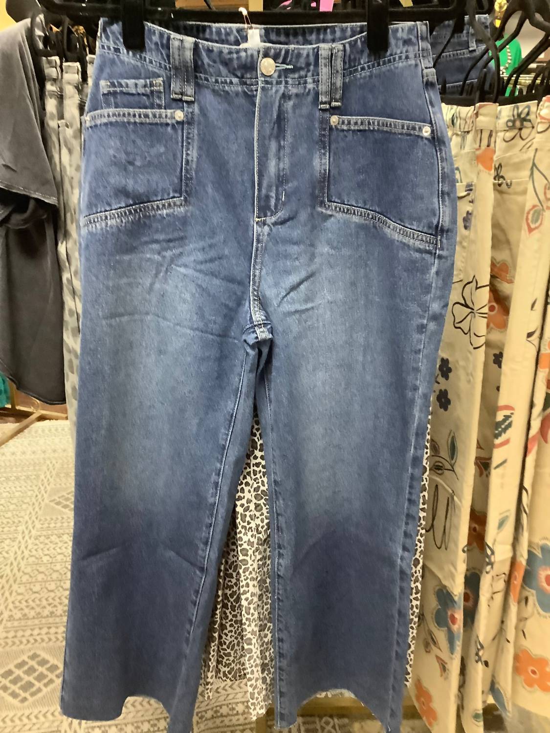 ee:some Women's Straight Leg Raw Hem Jeans in blue - women's pants